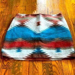 Aztec print fitted skirt